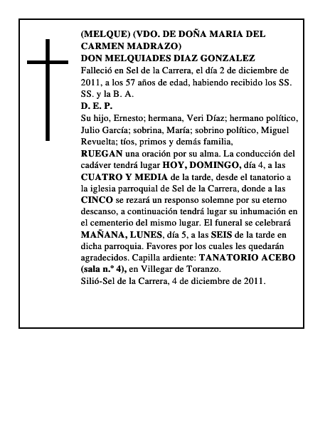 DON MELQUIADES DIAZ GONZALEZ