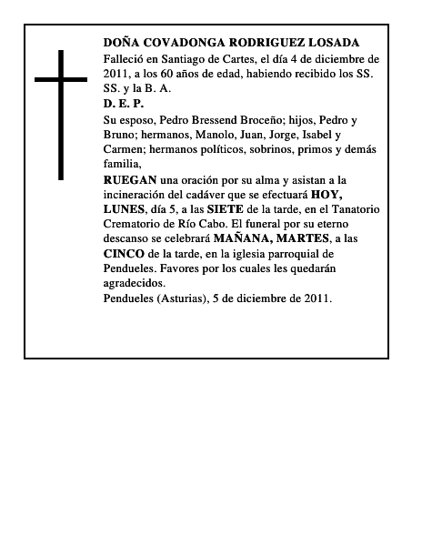 DOÑA COVADONGA RODRIGUEZ LOSADA