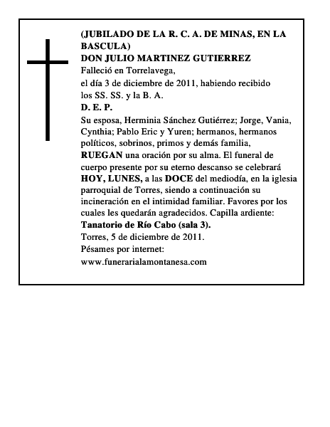 DON JULIO MARTINEZ GUTIERREZ
