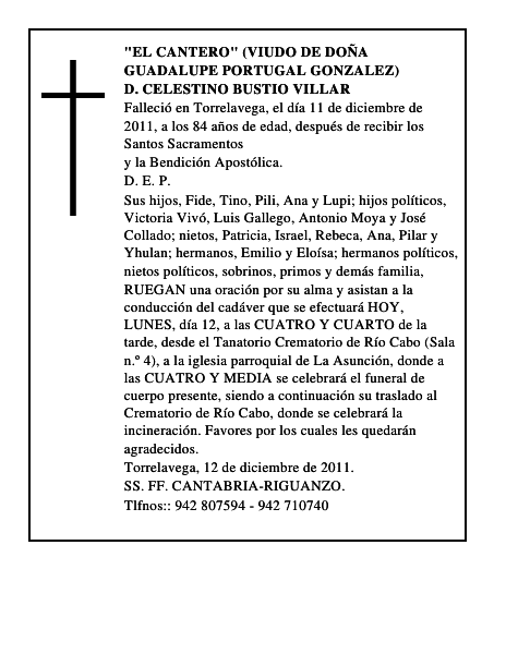 D. CELESTINO BUSTIO VILLAR