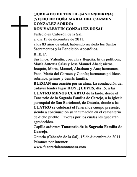 DON VALENTIN GONZALEZ DOSAL