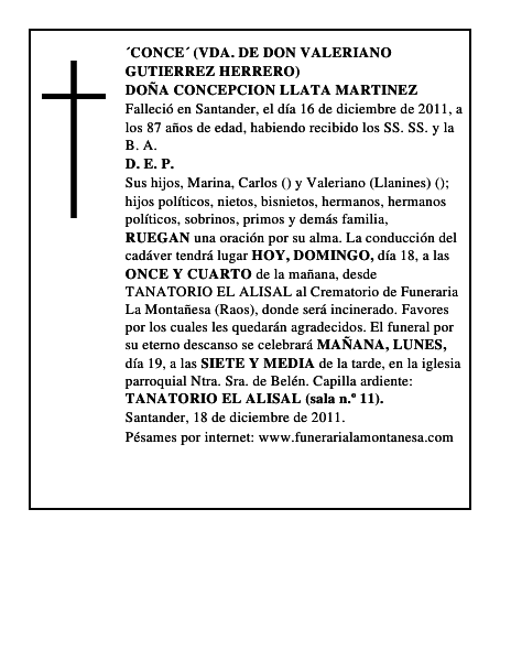 DOÑA CONCEPCION LLATA MARTINEZ