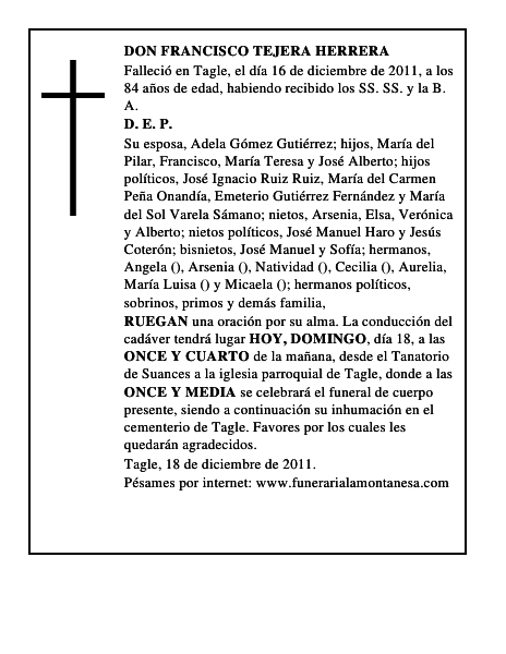 DON FRANCISCO TEJERA HERRERA