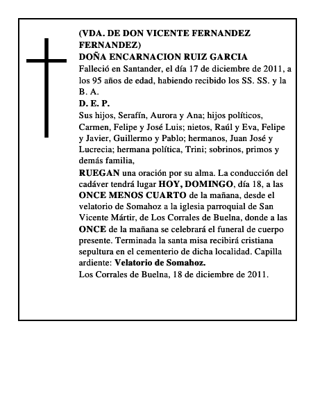 DOÑA ENCARNACION RUIZ GARCIA