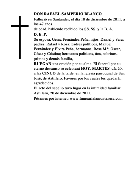 DON RAFAEL SAMPERIO BLANCO