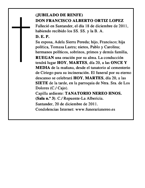 DON FRANCISCO ALBERTO ORTIZ LOPEZ