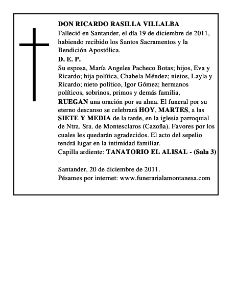 DON RICARDO RASILLA VILLALBA