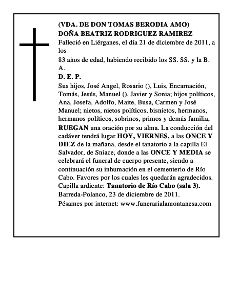 DOÑA BEATRIZ RODRIGUEZ RAMIREZ
