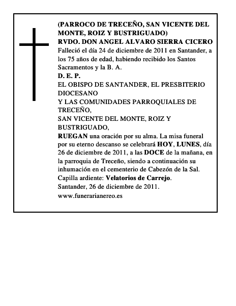 RVDO. DON ANGEL ALVARO SIERRA CICERO