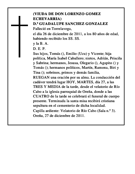 D.ª GUADALUPE SANCHEZ GONZALEZ