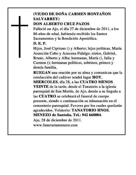 DON ALBERTO CRUZ PAZOS