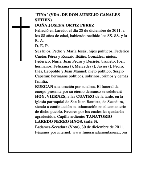 DOÑA JOSEFA ORTIZ PEREZ