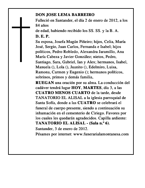 DON JOSE LEMA BARREIRO