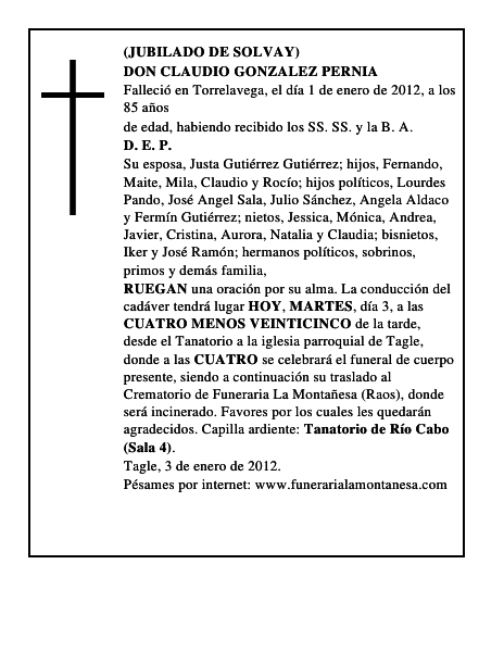 DON CLAUDIO GONZALEZ PERNIA