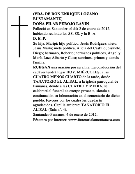 DOÑA PILAR PEROJO LAVIN