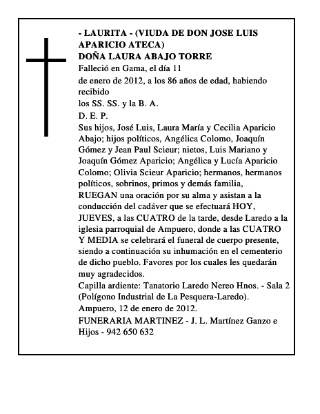 DOÑA LAURA ABAJO TORRE