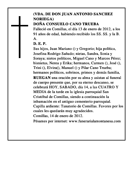 DOÑA CONSUELO CANO TRUEBA