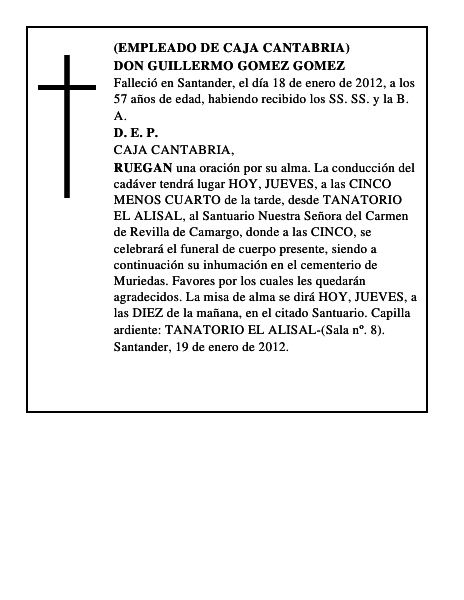 DON GUILLERMO GOMEZ GOMEZ