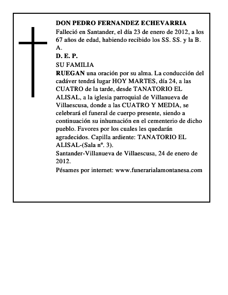DON PEDRO FERNANDEZ ECHEVARRIA