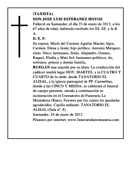 DON JOSE LUIS ESTEBANEZ HOYOS