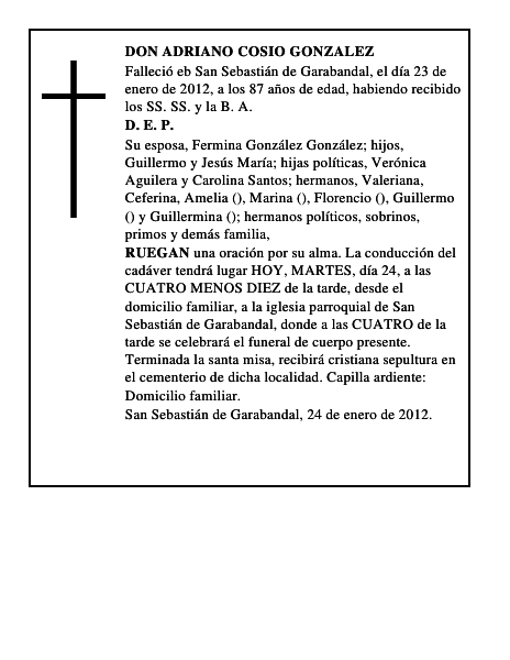 DON ADRIANO COSIO GONZALEZ
