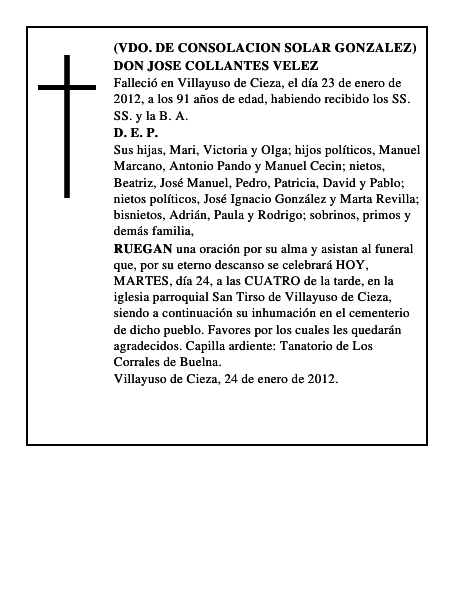 DON JOSE COLLANTES VELEZ