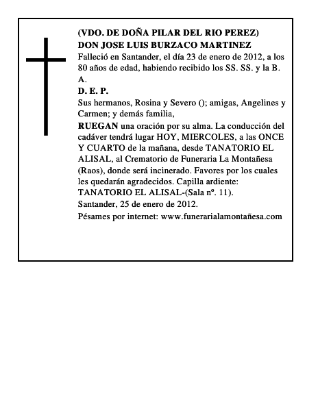 DON JOSE LUIS BURZACO MARTINEZ