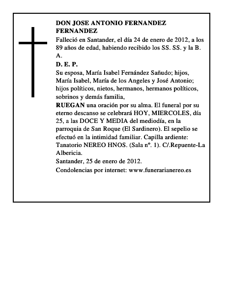 DON JOSE ANTONIO FERNANDEZ FERNANDEZ