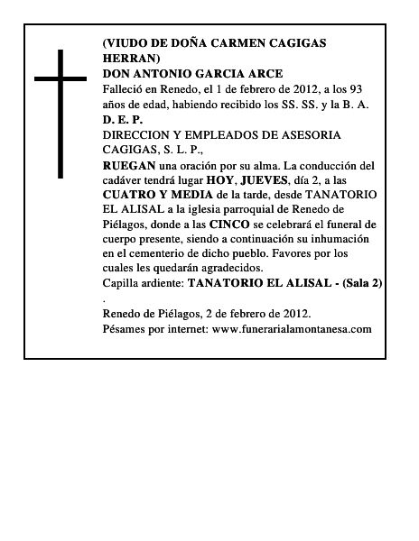 DON ANTONIO GARCIA ARCE