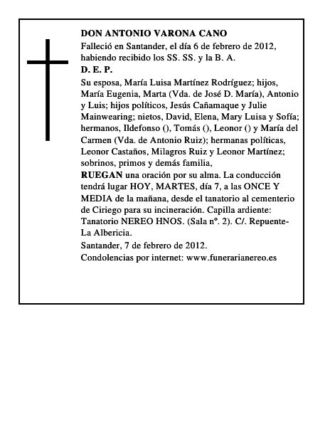 DON ANTONIO VARONA CANO