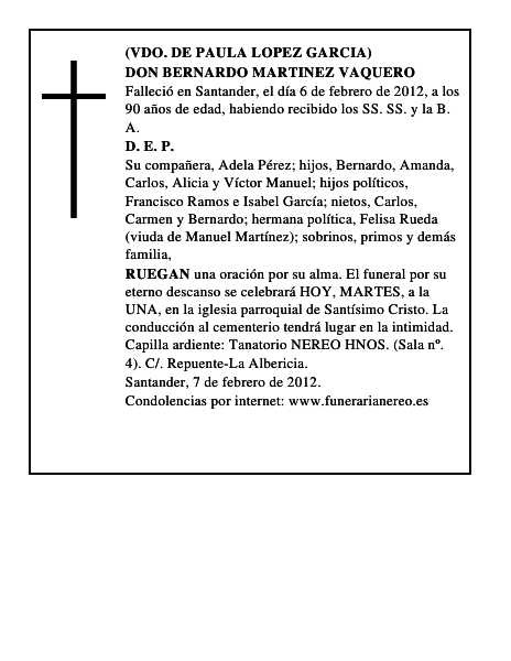 DON BERNARDO MARTINEZ VAQUERO