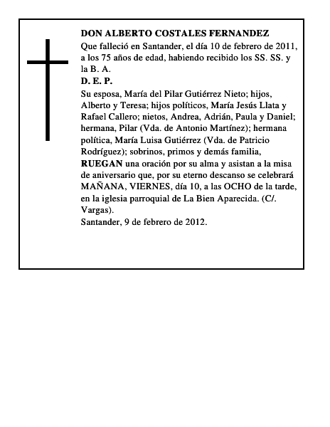DON ALBERTO COSTALES FERNANDEZ