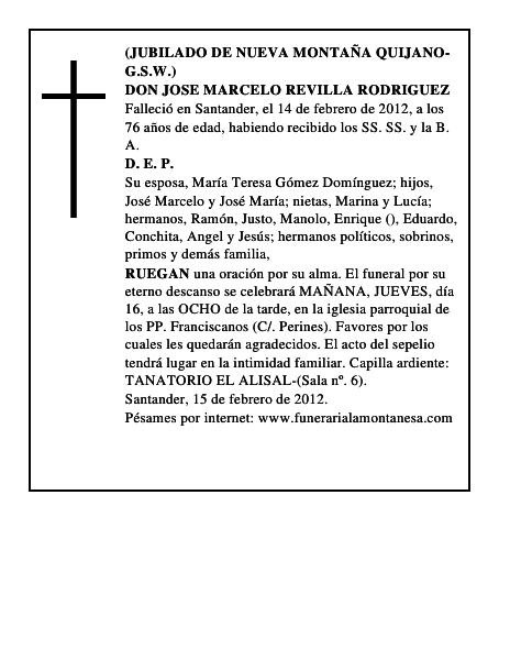 DON JOSE MARCELO REVILLA RODRIGUEZ