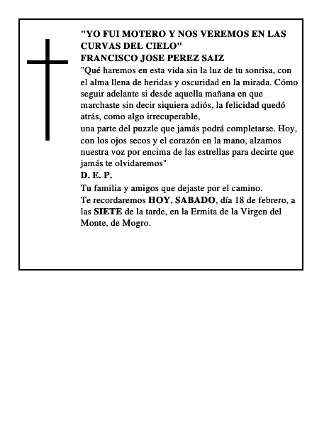 FRANCISCO JOSE PEREZ SAIZ