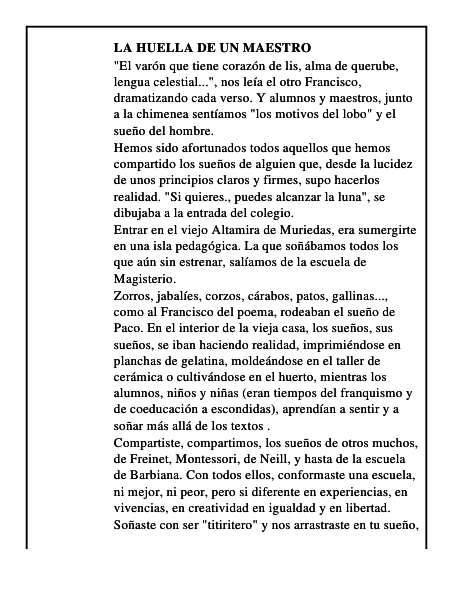La huella de un maestro