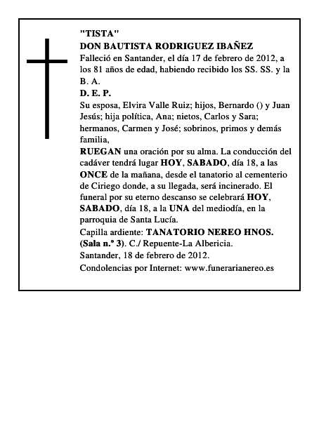 DON BAUTISTA RODRIGUEZ IBAÑEZ