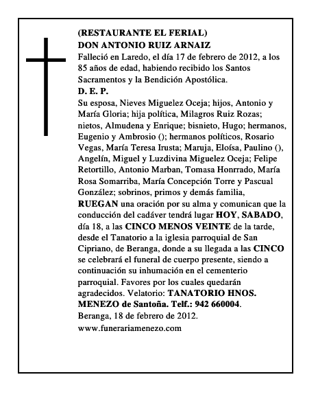 DON ANTONIO RUIZ ARNAIZ