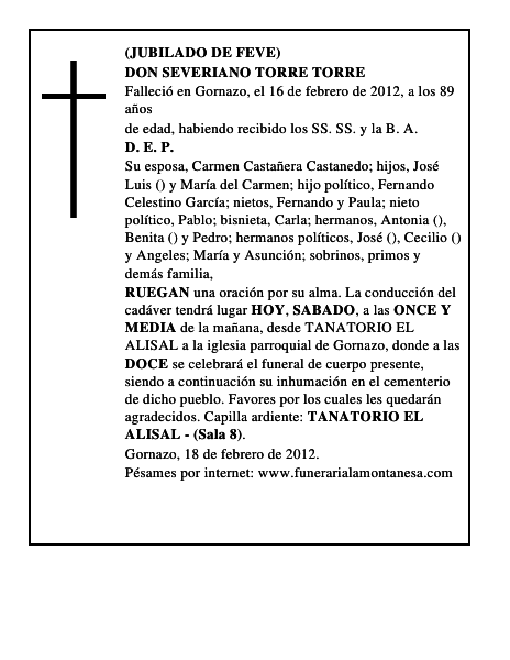 DON SEVERIANO TORRE TORRE