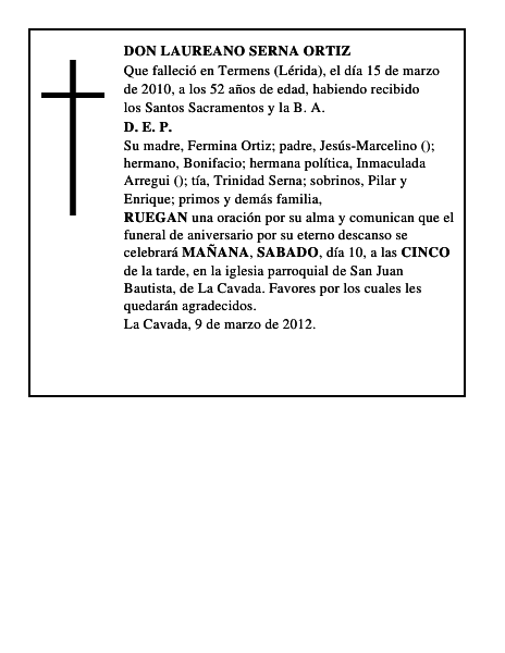 DON LAUREANO SERNA ORTIZ