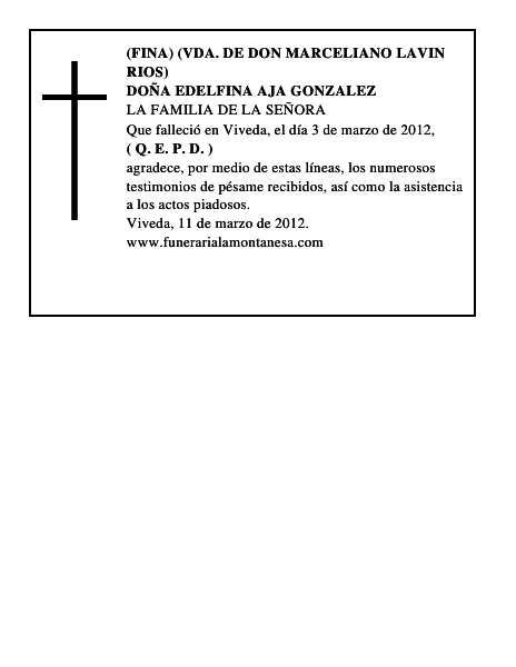 DOÑA EDELFINA AJA GONZALEZ