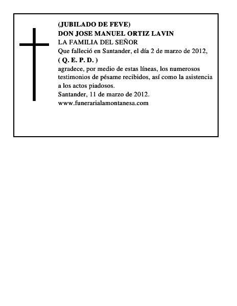 DON JOSE MANUEL ORTIZ LAVIN