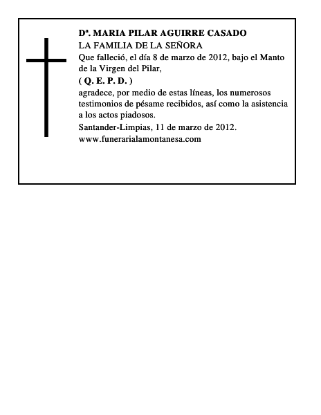 Dª. MARIA PILAR AGUIRRE CASADO