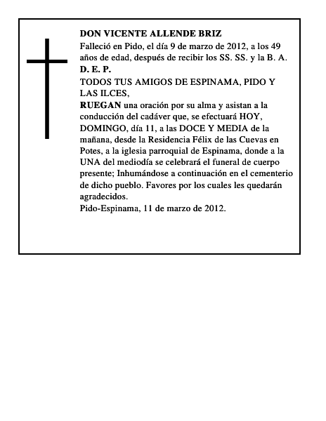 DON VICENTE ALLENDE BRIZ