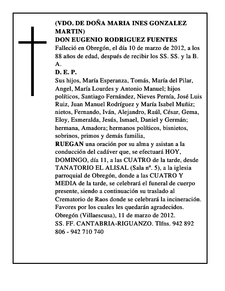 DON EUGENIO RODRIGUEZ FUENTES