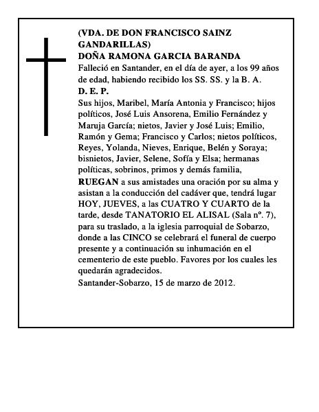 DOÑA RAMONA GARCIA BARANDA