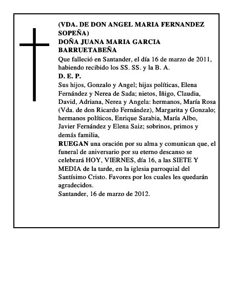 DOÑA JUANA MARIA GARCIA BARRUETABEÑA