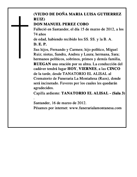 DON MANUEL PEREZ COBO