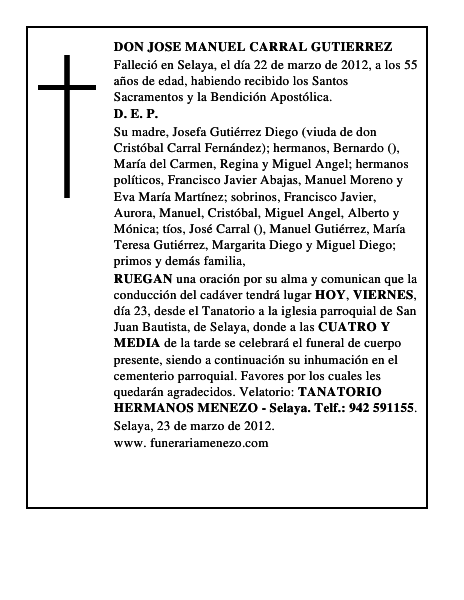 DON JOSE MANUEL CARRAL GUTIERREZ