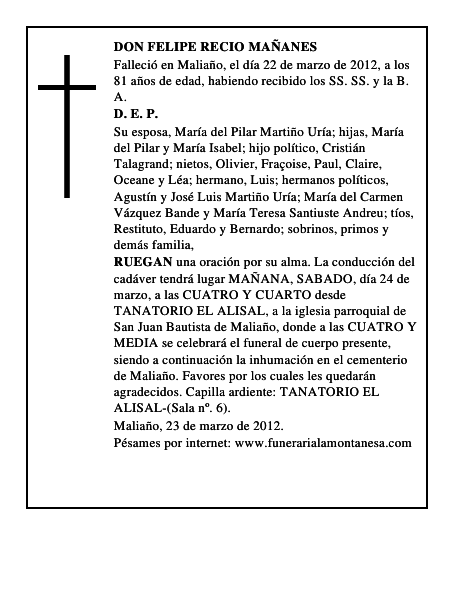 DON FELIPE RECIO MAÑANES