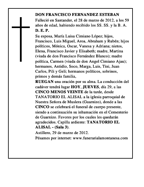 DON FRANCISCO FERNANDEZ ESTEBAN